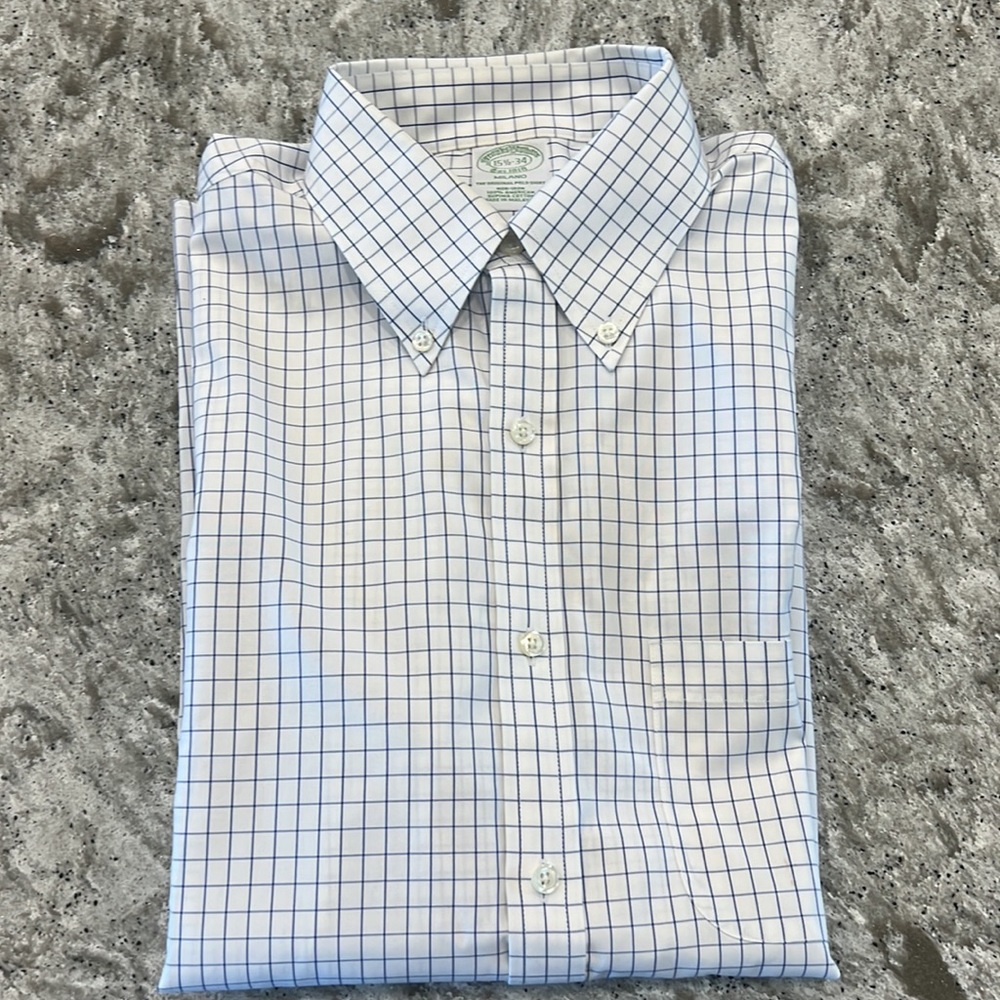 Brooks Brothers Milano (slim) Fit 15.5/34 Long Sleeve Button Down Collar NWOT